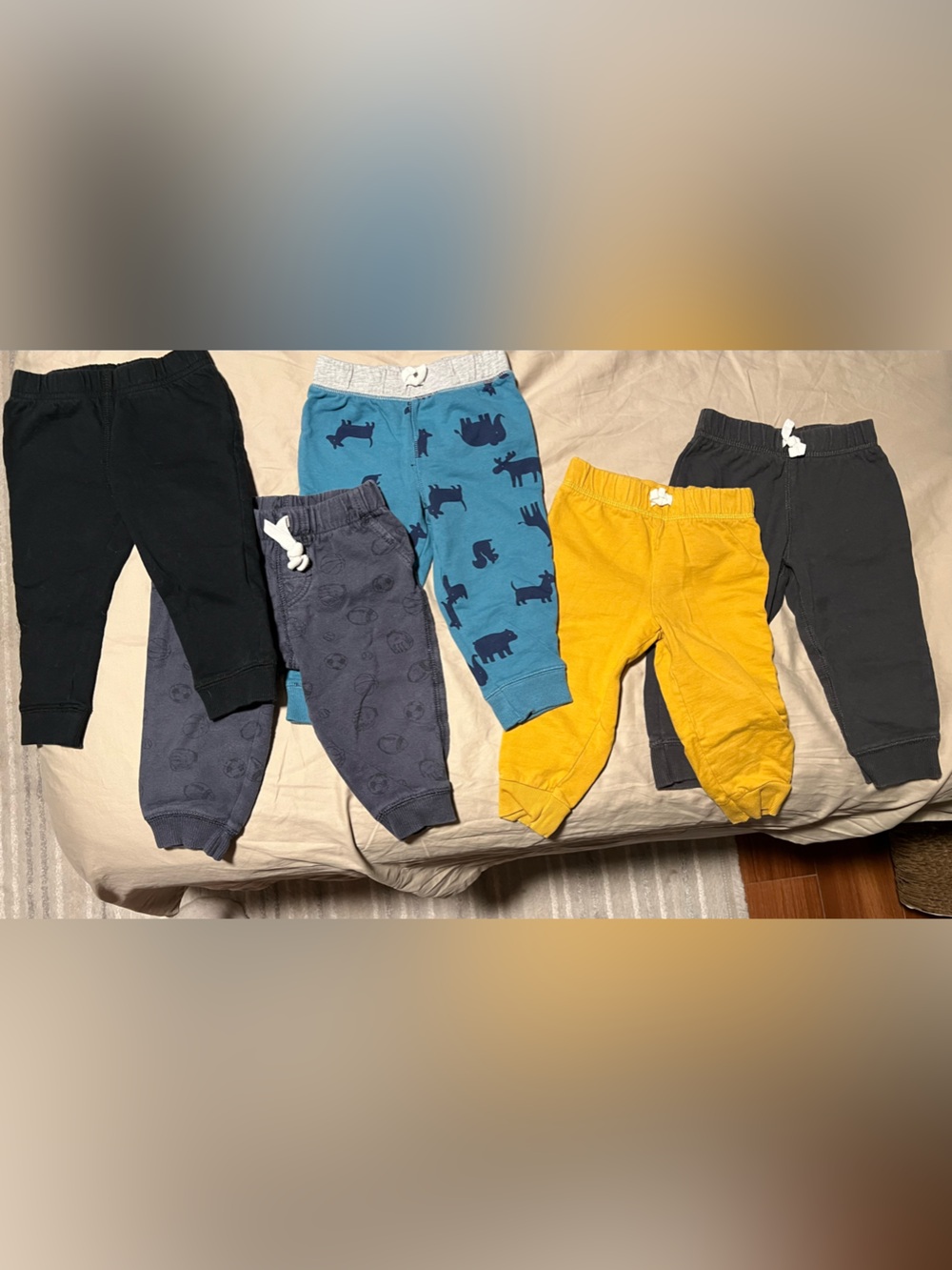 Carter's Pack of Kids Pull-On Joggers — Blue, Teal, Yellow, Black